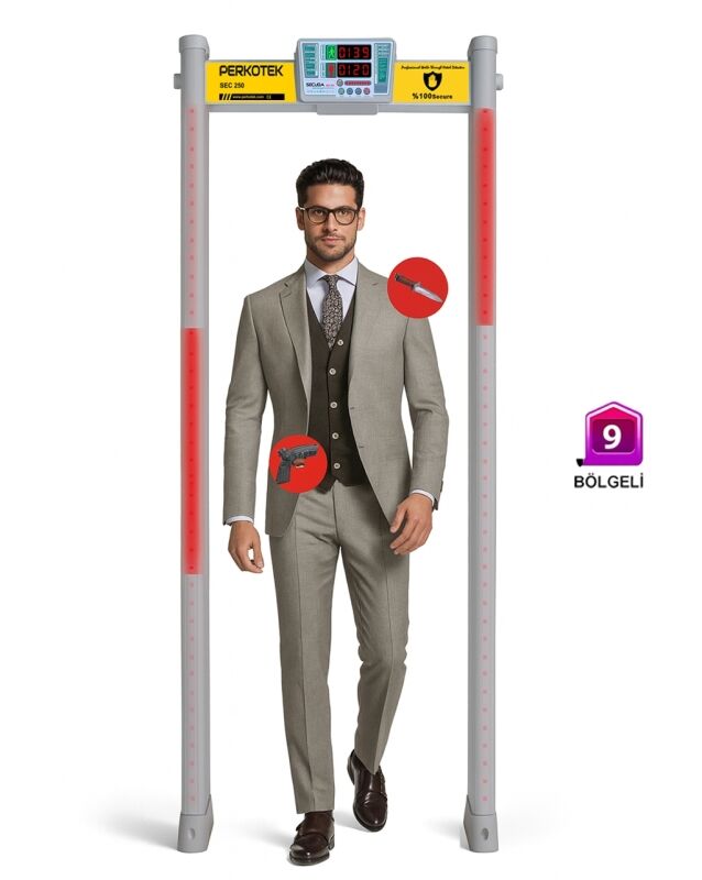 SEC 250 Kapı Dedektörü 9 Zone Bölgeli