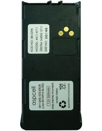 Aselsan 4411 ve Aselsan 4711 2000 mAh Li-İon Telsiz Bataryası