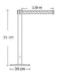 Krom Ayaklı Siyah Şeritli Bariyer