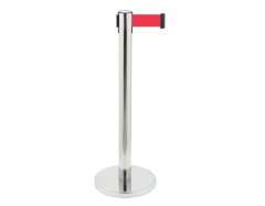 Krom Ayaklı Kırmızı Şeritli Bariyer