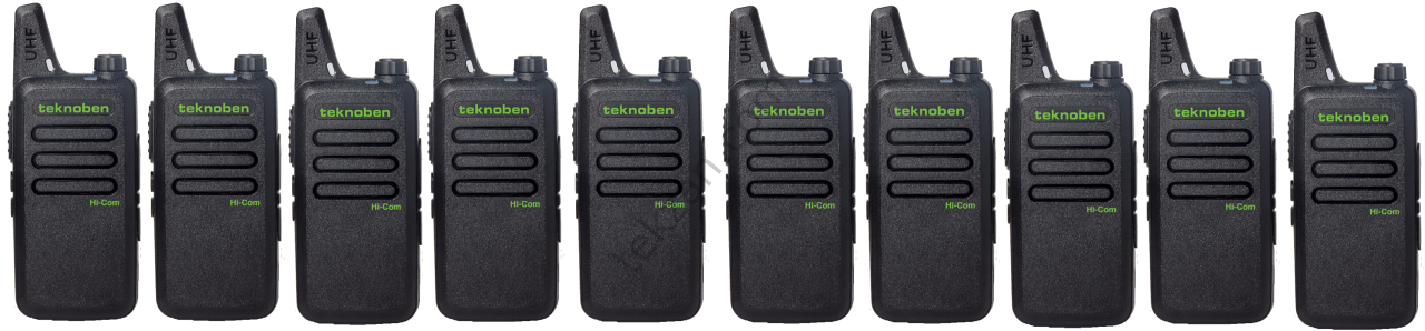 Teknoben Hi-Com Lisanssız El Telsizi 10 Telsiz + 10 Kulaklık