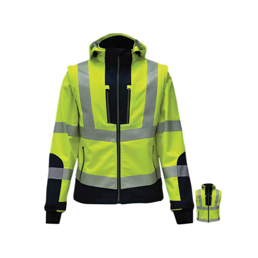 VWJK521 Vizwell™ Reflektörlü Ripstop Softshell Kollar Çıkmalı  Teknik Mont