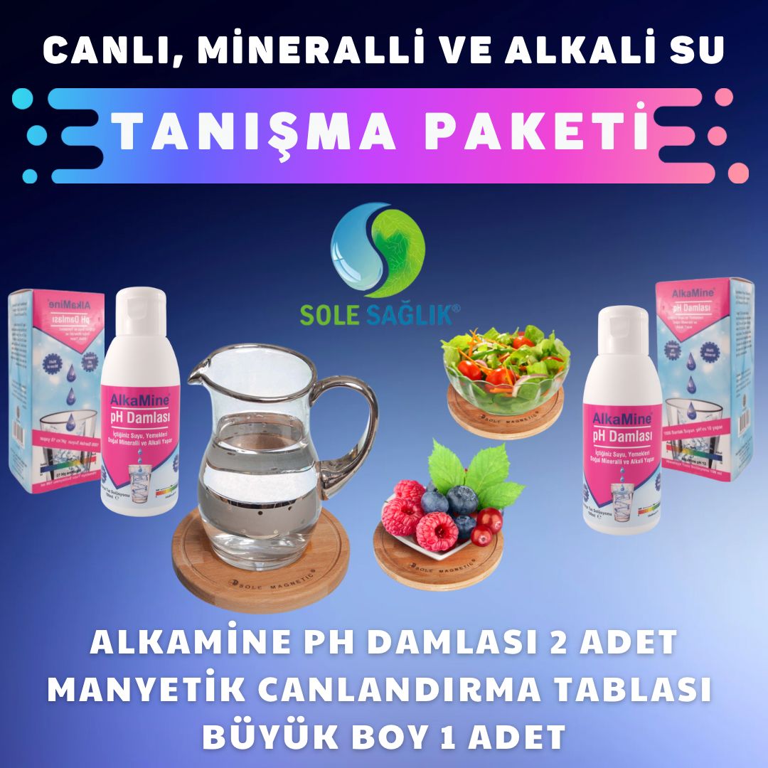 Sole Sağlık Tanışma Paketi (1 Adet Büyük Manyetik Canlandırma Tablası, 2 Adt Alkamine Ph Damla Seti)
