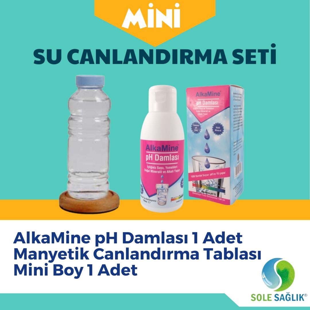 Sole Sağlık Mini Su Canlandırma Seti (1 Adet Mini Canlandırma Tablası, 1 Adet Alkamine Ph Damla)