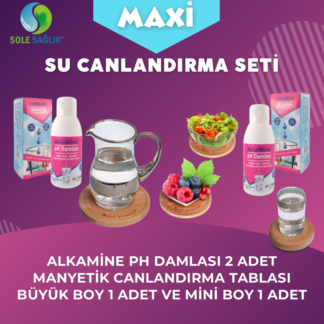 Sole Sağlık Maxi Su Canlandırma Seti (1 Büyük Tabla, 1 Mini Tabla, 2 Alkamine Ph Damla)