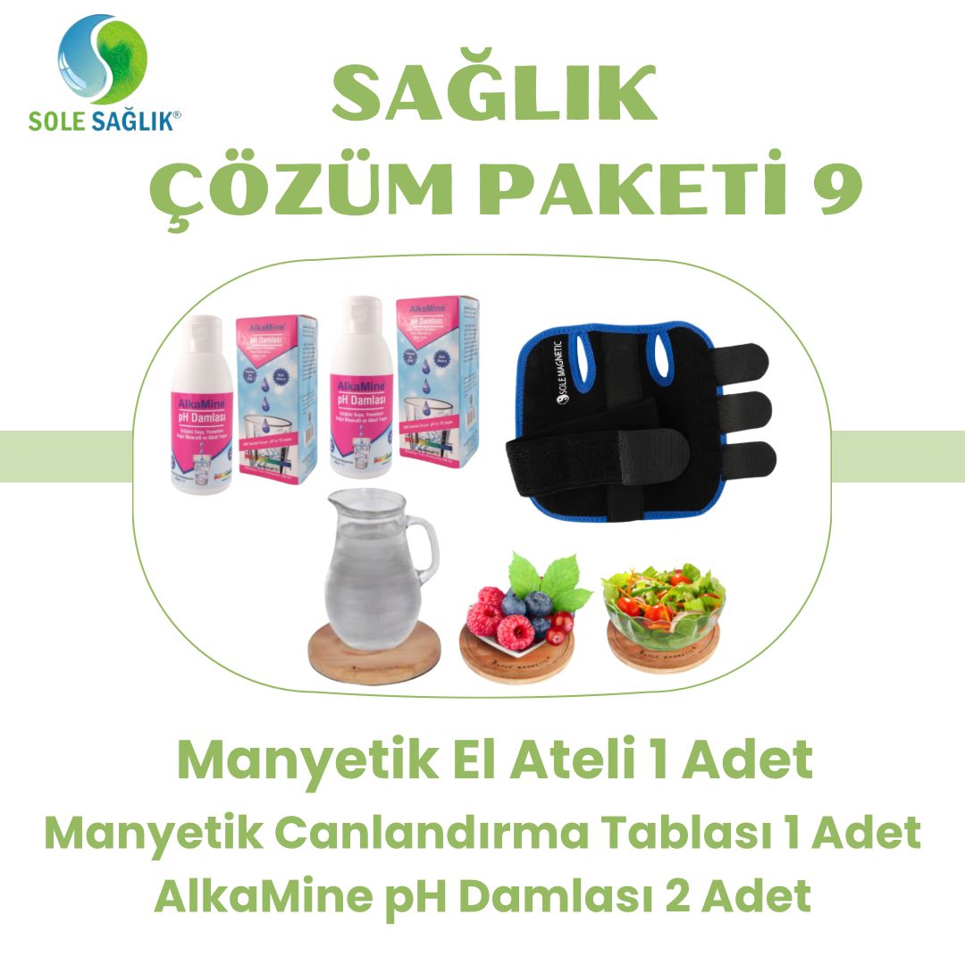 Sole Sağlık Çözüm Paketi 9 (Manyetik El Ateli Bandı 1 Adt, Canlandırma Tablası 1 Adt,Alkamine 2 Adt)