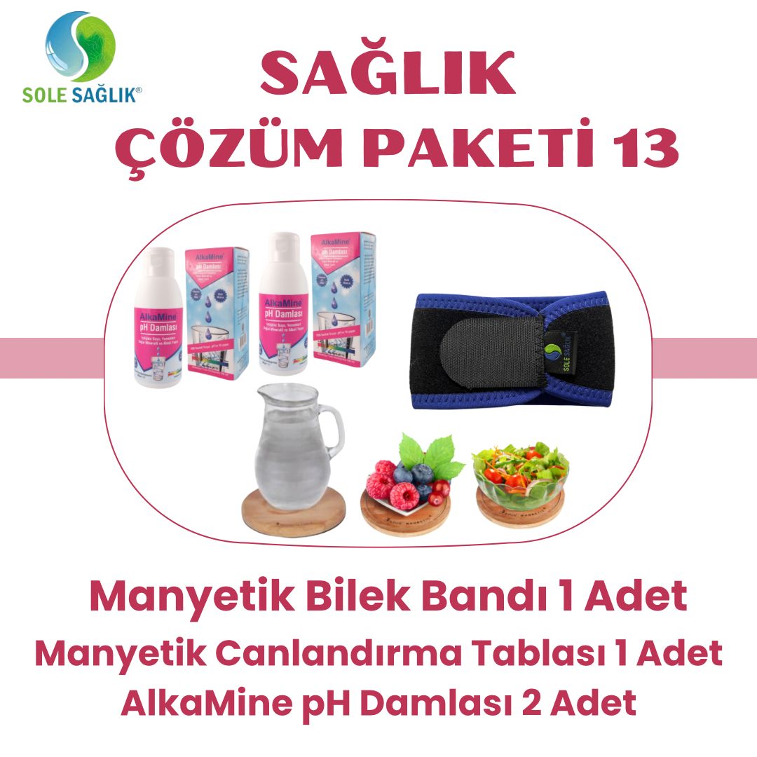 Sole Sağlık Çözüm Paketi 13 (Manyetik Bilek Bandı 1 Adet, Canlandırma Tablası 1 Adt, Alkamine 2 Adt)