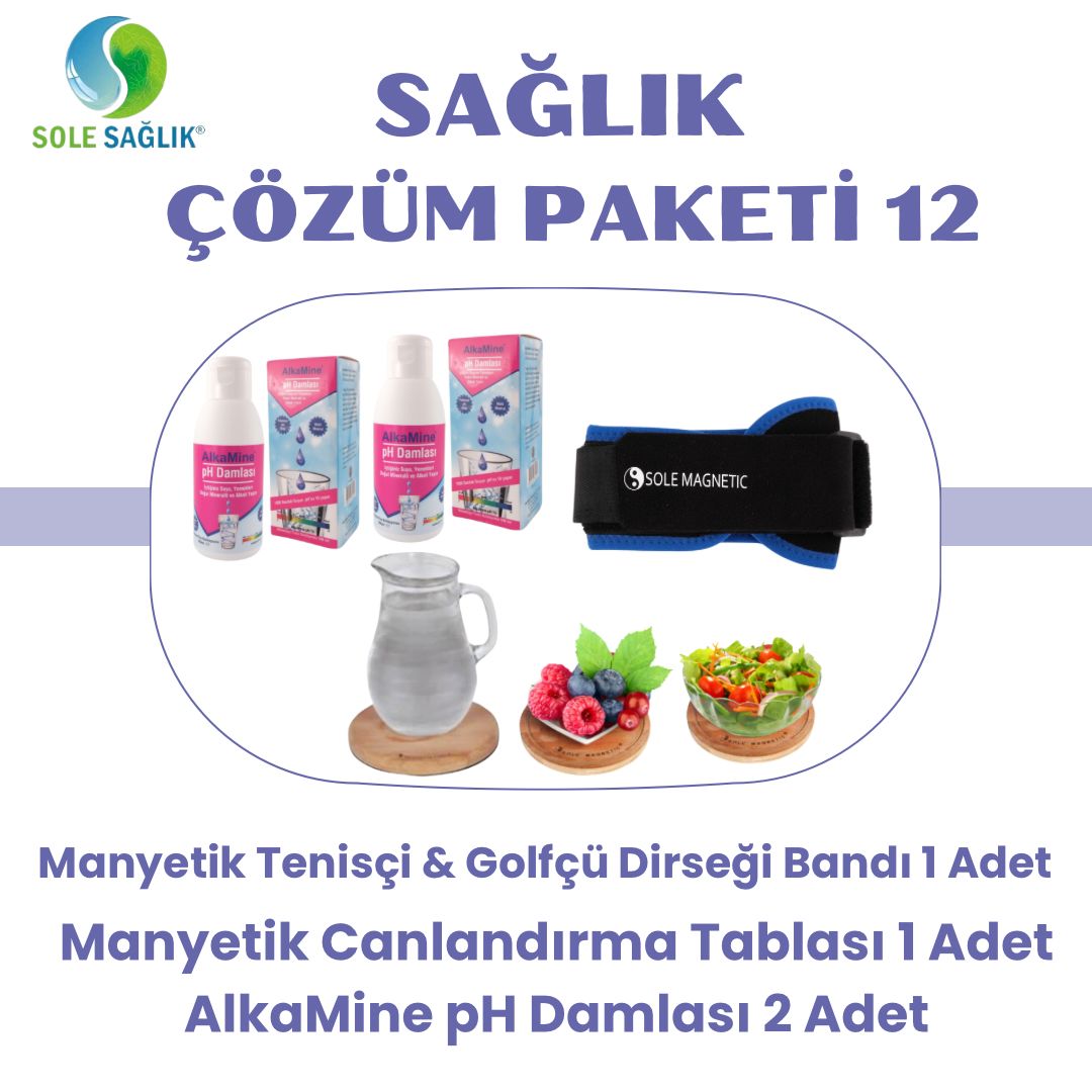 Sole Sağlık Çözüm Paketi 12 (Manyetik Tenisçi Dirseği Bandı 1 Adet, Tabla 1 Adt, Alkamine 2 Adt)